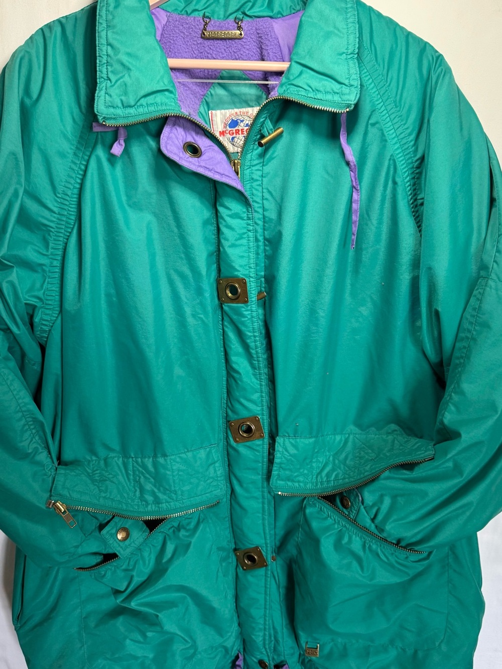 McGregor Teal Utility Jacket with Purple Lining